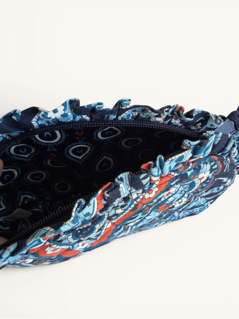 Vera Bradley Marrakesh Blue Printed Quilted Cosmetic Pouch Retired